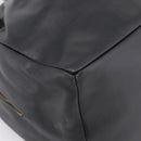 FENDI Hand Bag Leather Black Gold Auth 206838-12