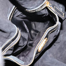 FENDI Hand Bag Leather Black Gold Auth 206838-21