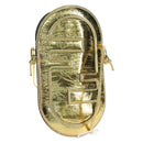 FENDI Shoulder Pouch Leather Gold Auth 206841M-1