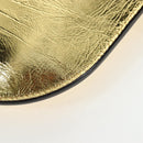 FENDI Shoulder Pouch Leather Gold Auth 206841M-18