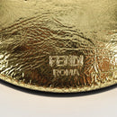 FENDI Shoulder Pouch Leather Gold Auth 206841M-19