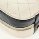 CHANEL Matelasse Vanity Chain Bag Leather 2way White Gold CC Auth 206845A-15
