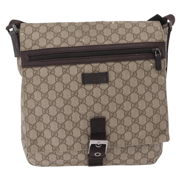 GUCCI GG Supreme GG Canvas Shoulder Bag 3 Set Beige Purple Auth 206847