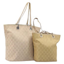 GUCCI GG Canvas Shoulder Bag 2 Set Beige Auth 206848-1