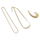 Christian Dior Brooch Necklace Metal 3 Set Gold Tone Auth 206852-1
