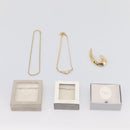 Christian Dior Brooch Necklace Metal 3 Set Gold Tone Auth 206852-26