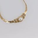 Christian Dior Brooch Necklace Metal 3 Set Gold Tone Auth 206852-4