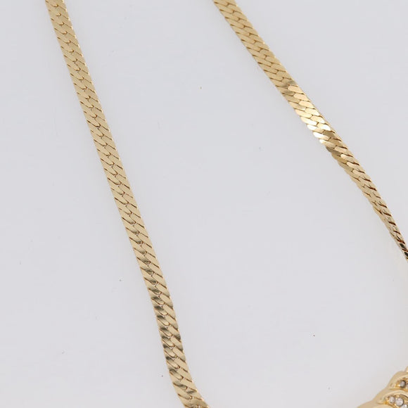 Christian Dior Brooch Necklace Metal 3 Set Gold Tone Auth 206852