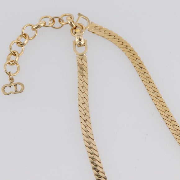 Christian Dior Brooch Necklace Metal 3 Set Gold Tone Auth 206852