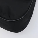 PRADA Shoulder Bag Leather Nylon Black Silver Auth 206861V-16