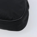 PRADA Shoulder Bag Leather Nylon Black Silver Auth 206861V-18