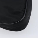 PRADA Shoulder Bag Leather Nylon Black Silver Auth 206861V-19