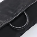 PRADA Shoulder Bag Leather Nylon Black Silver Auth 206861V-21