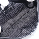 PRADA Shoulder Bag Leather Nylon Black Silver Auth 206861V-8