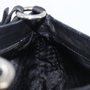 PRADA Shoulder Bag Leather Nylon Black Silver Auth 206861V-24