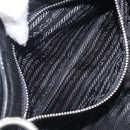 PRADA Shoulder Bag Leather Nylon Black Silver Auth 206861V-27