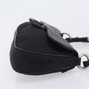 PRADA Shoulder Bag Leather Nylon Black Silver Auth 206861V-3