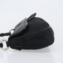 PRADA Shoulder Bag Leather Nylon Black Silver Auth 206861V-4