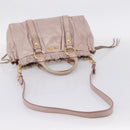 Miu Miu Hand Bag Vitellolux 2way Pink Gold Auth 206863A-10