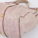 Miu Miu Hand Bag Vitellolux 2way Pink Gold Auth 206863A-13
