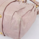 Miu Miu Hand Bag Vitellolux 2way Pink Gold Auth 206863A-15