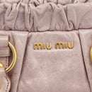 Miu Miu Hand Bag Vitellolux 2way Pink Gold Auth 206863A-17