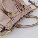 Miu Miu Hand Bag Vitellolux 2way Pink Gold Auth 206863A-6