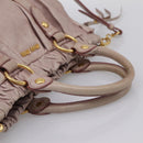 Miu Miu Hand Bag Vitellolux 2way Pink Gold Auth 206863A-7