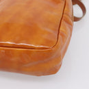 Miu Miu Backpack Patent Leather Brown Silver Auth 206864-12