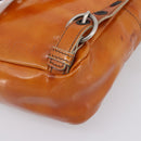 Miu Miu Backpack Patent Leather Brown Silver Auth 206864-14