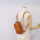 Miu Miu Backpack Patent Leather Brown Silver Auth 206864-26