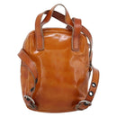 Miu Miu Backpack Patent Leather Brown Silver Auth 206864-3