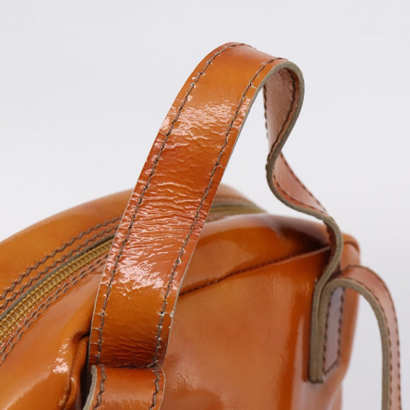Miu Miu Backpack Patent Leather Brown Silver Auth 206864