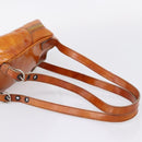 Miu Miu Backpack Patent Leather Brown Silver Auth 206864-9