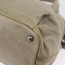 Miu Miu Hand Bag Leather Gray Silver Auth 206866A-18