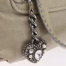 Miu Miu Hand Bag Leather Gray Silver Auth 206866A-20