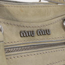 Miu Miu Hand Bag Leather Gray Silver Auth 206866A-21