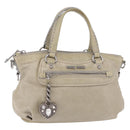 Miu Miu Hand Bag Leather Gray Silver Auth 206866A-1