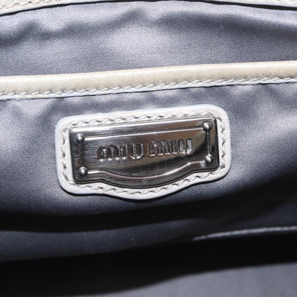 Miu Miu Hand Bag Leather Gray Silver Auth 206866A