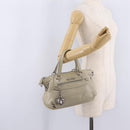 Miu Miu Hand Bag Leather Gray Silver Auth 206866A-28