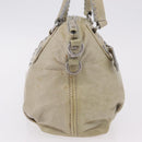 Miu Miu Hand Bag Leather Gray Silver Auth 206866A-3