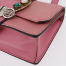 Miu Miu Shoulder Bag Leather Pink Gold Auth 206867A-17