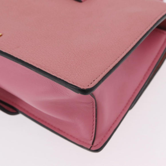 Miu Miu Shoulder Bag Leather Pink Gold Auth 206867A