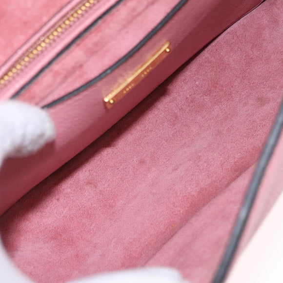 Miu Miu Shoulder Bag Leather Pink Gold Auth 206867A