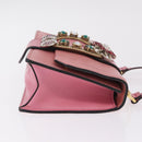 Miu Miu Shoulder Bag Leather Pink Gold Auth 206867A-4