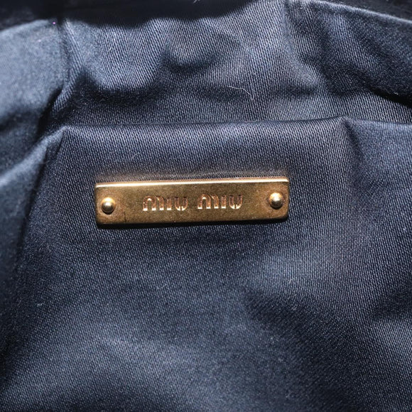Miu Miu Shoulder Bag Vitellolux Black Gold Auth 206868V