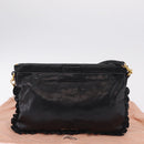 Miu Miu Shoulder Bag Vitellolux Black Gold Auth 206868V-12