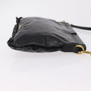 Miu Miu Shoulder Bag Vitellolux Black Gold Auth 206868V-3