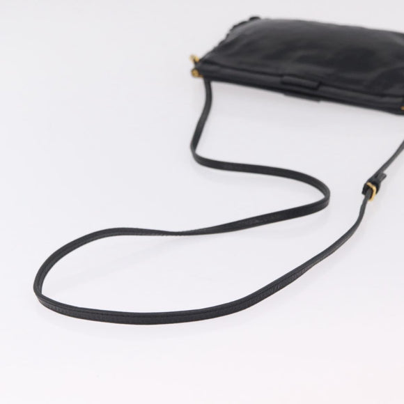 Miu Miu Shoulder Bag Vitellolux Black Gold Auth 206868V