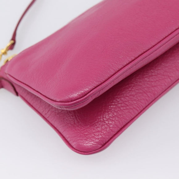 Miu Miu Shoulder Bag Leather Pink Gold Auth 206869A